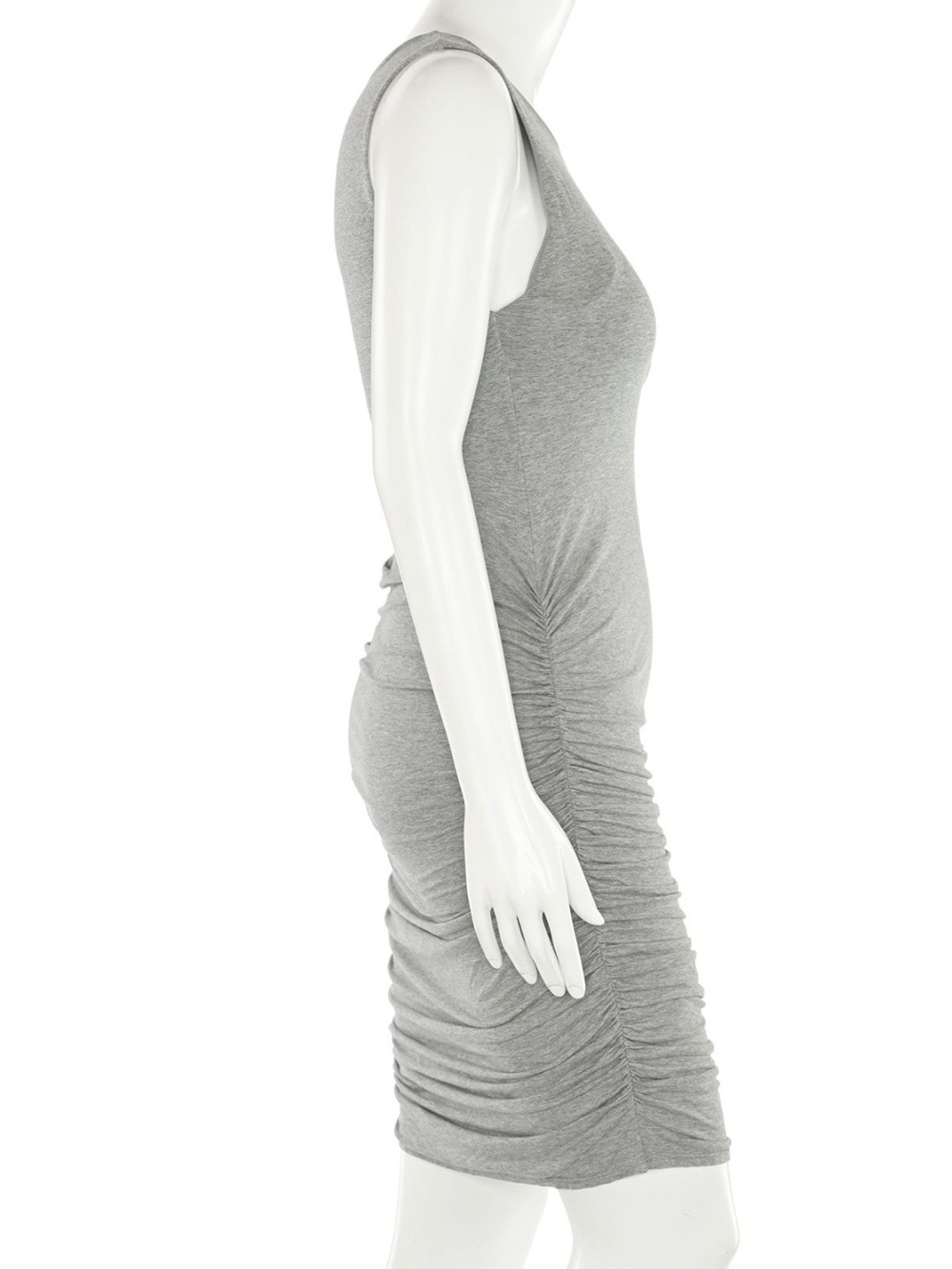 Alice + Olivia Gray Shimmer Ruched Sheath Dress Stretch Jersey Cocktail Party S - Picture 3 of 15
